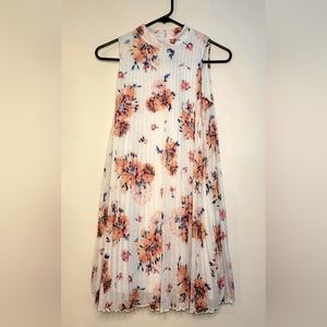 Pleated Floral Dress - XS